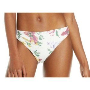 Chelsea28 NWOT L White Floral Textured Hipster Bikini Bottoms